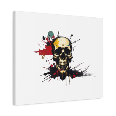 Skull Splash Art Canvas — Grunge Skull Wall Decor, Edgy Gothic Home Accent