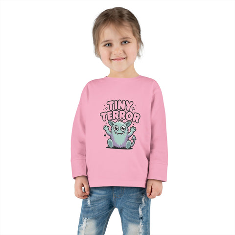 Toddler Tee — "Tiny Terror" Cute Monster Long-Sleeve Shirt