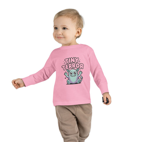 Toddler Tee — "Tiny Terror" Cute Monster Long-Sleeve Shirt