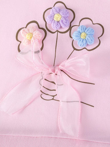 Children's Flower Applique Tulle Dress