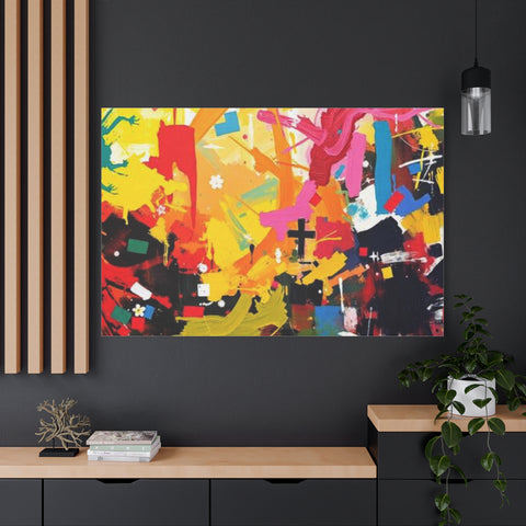 Abstract Color Splash Canvas Print - Vibrant Stretched Matte Wall Art