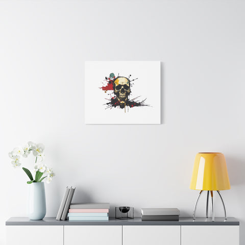 Skull Splash Art Canvas — Grunge Skull Wall Decor, Edgy Gothic Home Accent