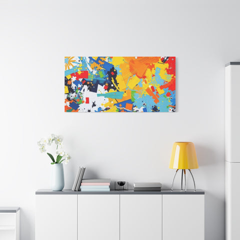 Abstract Splash Colorful Matte Canvas Wall Art – Vibrant Modern Stretched Print