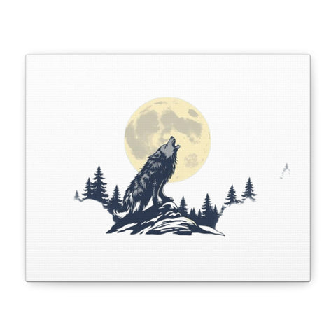 Howling Wolf Moon Matte Canvas Wall Art — Stretched 1.25"