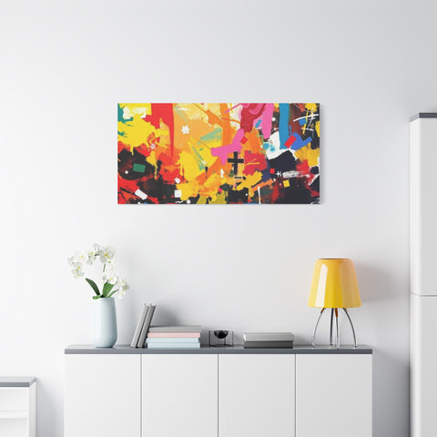 Abstract Color Splash Canvas Print - Vibrant Stretched Matte Wall Art