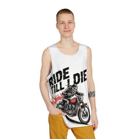 Ride Till Die Motorcycle Tank Top — Biker Skull Graphic Men’s Tank