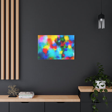 Abstract Rainbow Splash Matte Canvas Print