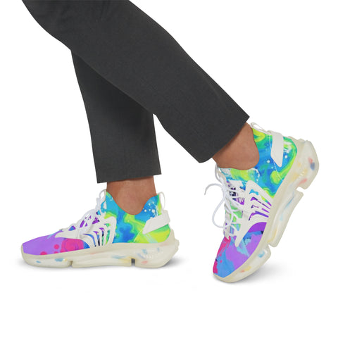 Colorful Tie-Dye Mesh Sneakers — Men's Athletic Casual Shoes