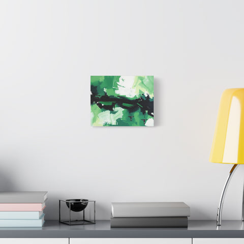 Abstract Green Brushstroke Canvas Print