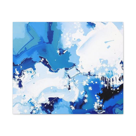 Abstract Blue Galaxy Canvas Print — Matte Stretched Wall Art