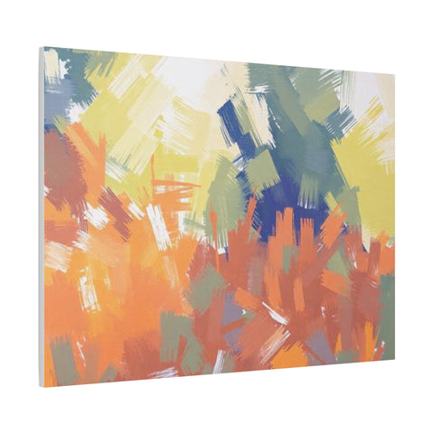 Abstract Colorful Brushstroke Matte Canvas Wall Art – Vibrant Orange & Green Stretched Print