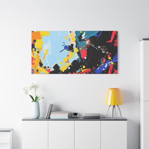 Abstract Color Splash Matte Canvas Print — Modern Stretched Wall Art