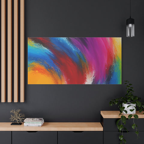Abstract Rainbow Swirl Matte Canvas Print (Stretched)