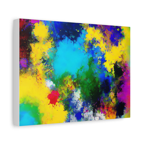 Abstract Color Splash Matte Canvas Print — Vibrant Stretched Wall Art