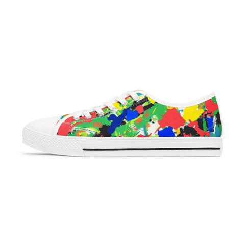 Women’s Low Top Sneakers — Colorful Paint Splat Design