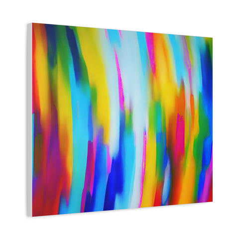 Abstract Rainbow Waves Matte Canvas Print — Vibrant Colorful Wall Art