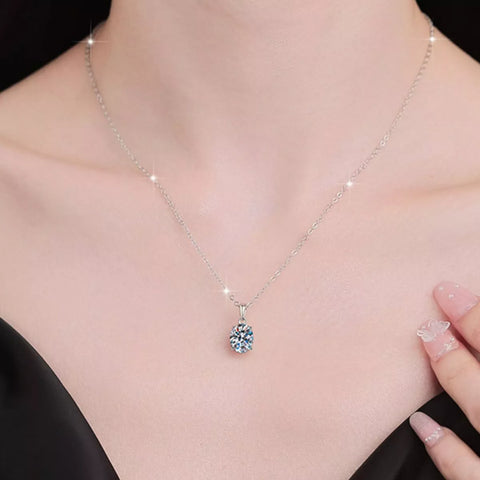 2 Carat Moissanite 925 Sterling Silver Necklace