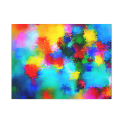 Abstract Rainbow Splash Matte Canvas Print