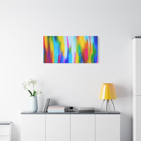 Abstract Rainbow Waves Matte Canvas Print — Vibrant Colorful Wall Art