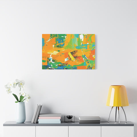 Abstract Orange & Green Canvas Art — Vibrant Modern Wall Decor