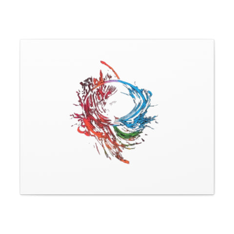 Abstract Color Splash Canvas Print — Modern Watercolor Circle Art on Matte Stretched Canvas