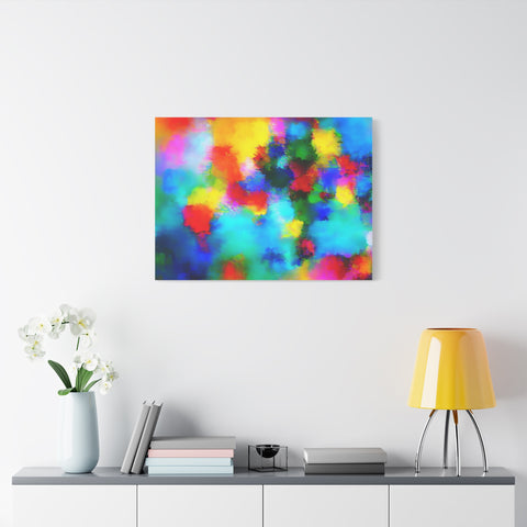 Abstract Rainbow Splash Matte Canvas Print