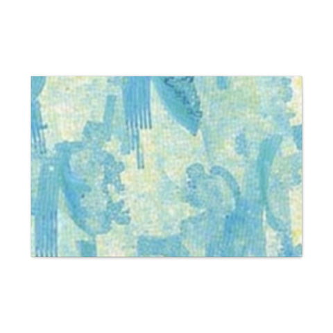 Abstract Aqua Brushstroke Canvas Print — Coastal Blue Wall Art