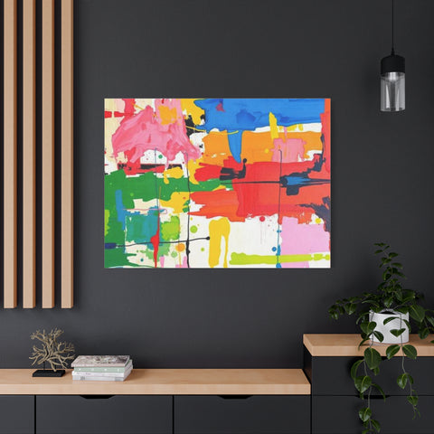 Abstract Color Splash Matte Canvas Print — Vibrant Modern Wall Art