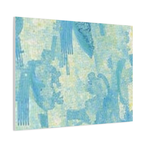 Abstract Aqua Brushstroke Canvas Print — Coastal Blue Wall Art