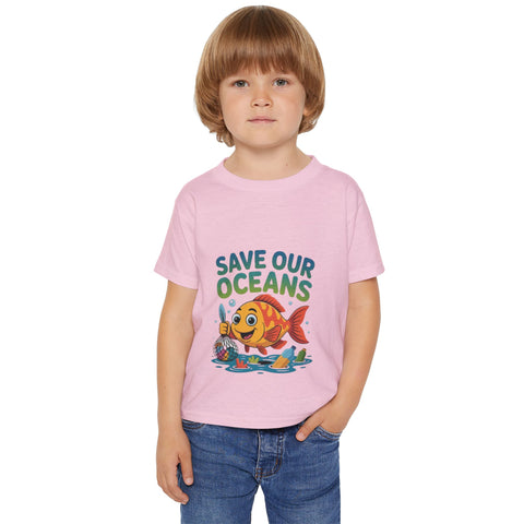 Save Our Oceans Toddler T-Shirt — Cute Fish Environmental Shirt for Kids