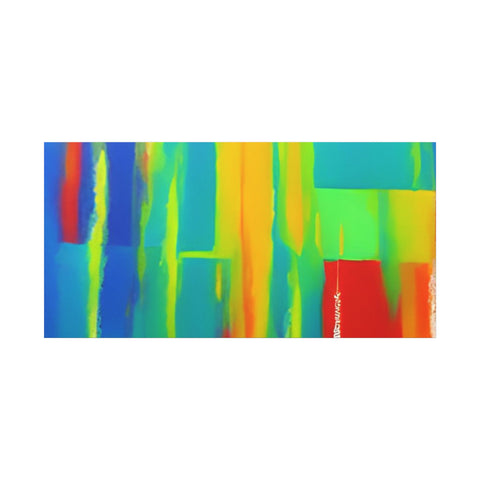 Abstract Rainbow Blocks Matte Canvas Print