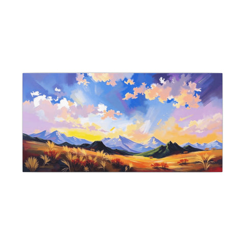 Matte Canvas Landscape — Vibrant Mountain Sunrise Wall Art