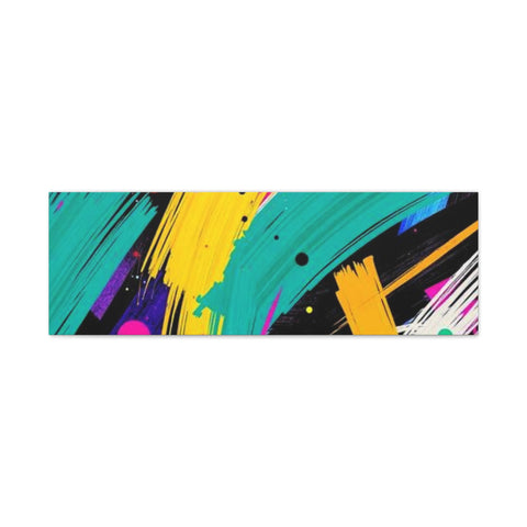 Abstract Neon Brushstroke Canvas Print — Colorful Modern Wall Art