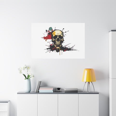 Skull Splash Art Canvas — Grunge Skull Wall Decor, Edgy Gothic Home Accent