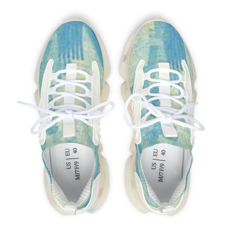 Women's Mesh Sneakers — Aqua Tie-Dye Breathable Athletic Shoes