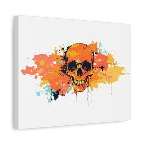 Skull Art Canvas Print – Vibrant Paint-Splash Skull Wall Decor