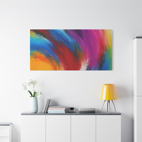 Abstract Rainbow Swirl Matte Canvas Print (Stretched)