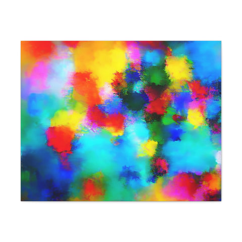 Abstract Rainbow Splash Matte Canvas Print