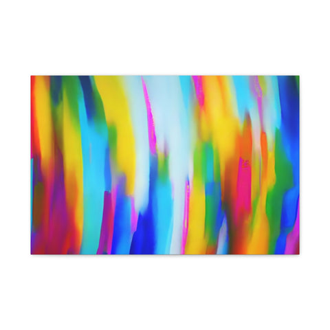 Abstract Rainbow Waves Matte Canvas Print — Vibrant Colorful Wall Art