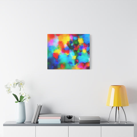 Abstract Rainbow Splash Matte Canvas Print