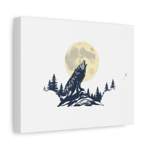 Howling Wolf Moon Matte Canvas Wall Art — Stretched 1.25"