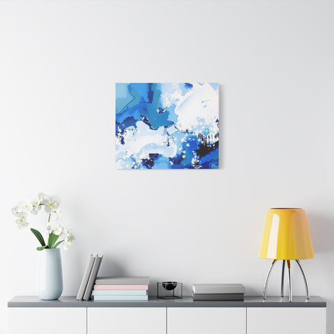 Abstract Blue Galaxy Canvas Print — Matte Stretched Wall Art