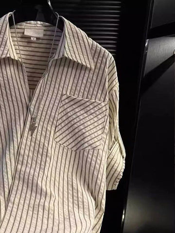 Men's Striped Roll-Up Sleeve Shirt