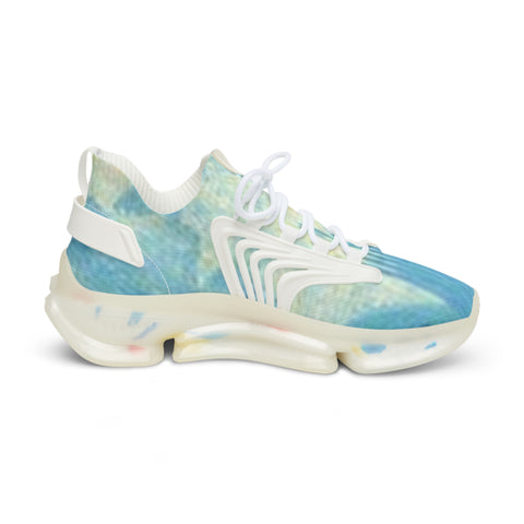 Mesh Sneakers — Aqua Tie-Dye Athletic Shoes for Men