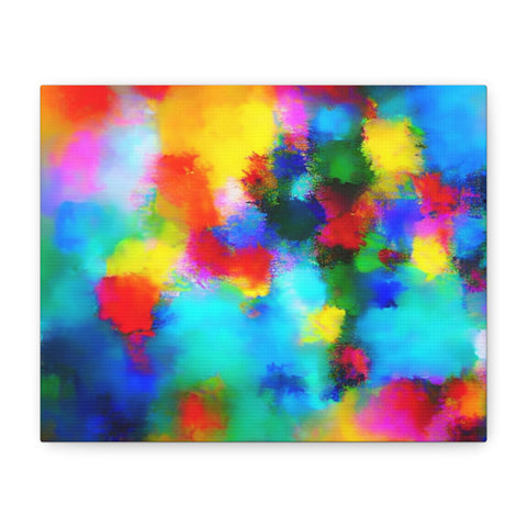 Abstract Rainbow Splash Matte Canvas Print