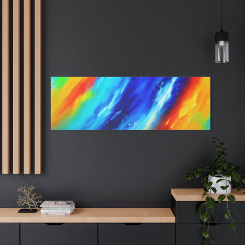 Abstract Rainbow Wave Matte Canvas Print — Vibrant Stretched Wall Art