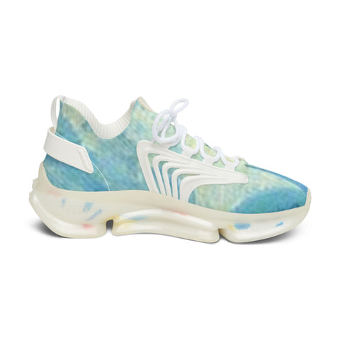 Women's Mesh Sneakers — Aqua Tie-Dye Breathable Athletic Shoes