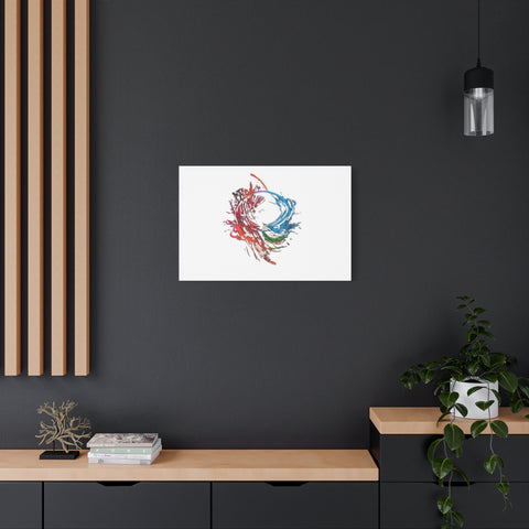 Abstract Color Splash Canvas Print — Modern Watercolor Circle Art on Matte Stretched Canvas