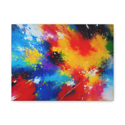 Abstract Color Splash Matte Canvas Print — Vibrant Stretched Wall Art
