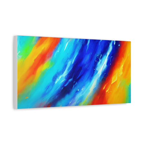 Abstract Rainbow Wave Matte Canvas Print — Vibrant Stretched Wall Art